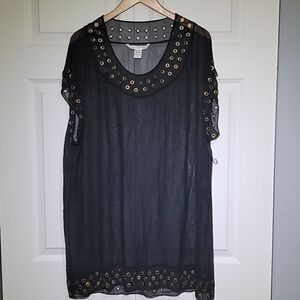 DIANE Von Furstenberg DVF Black Rivet Cover-Up